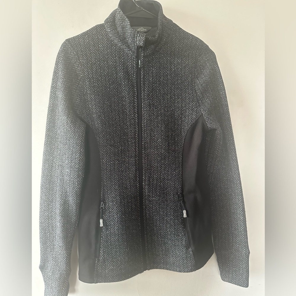 Women EDDIE BAUER Dark Heather Gray SWEATER JACKET 
Size: S/ch